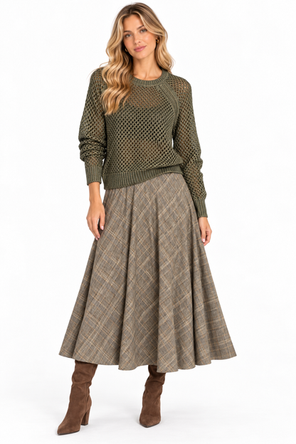Open Stitch Crew Sweatshirt in military by J.Society