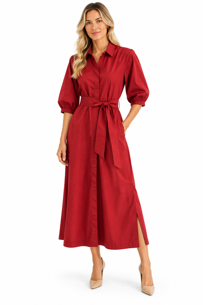 Amelie Maxi Dress in dark red by Fraiche
