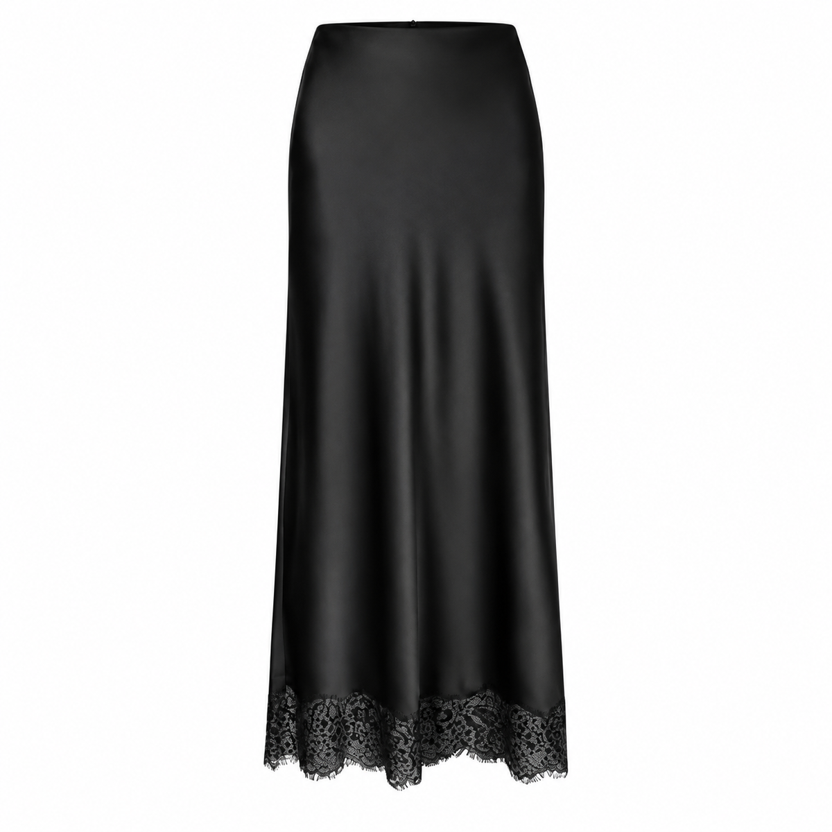 Satin Slip Skirt with Lace in black by Esqualo