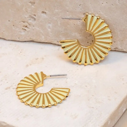 Fan Hoop Earrings in gold by Mayana