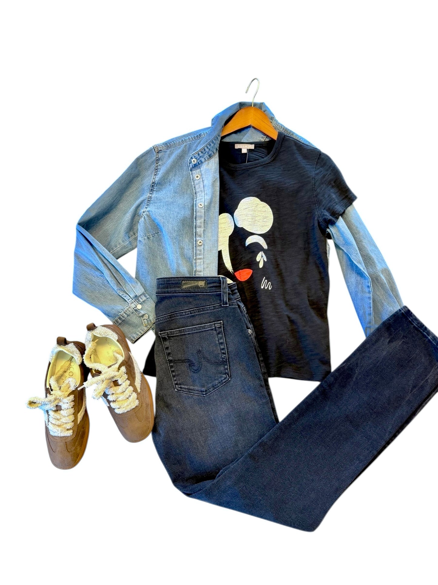 Kelly Button Up Shirt in denim by Olivaceous