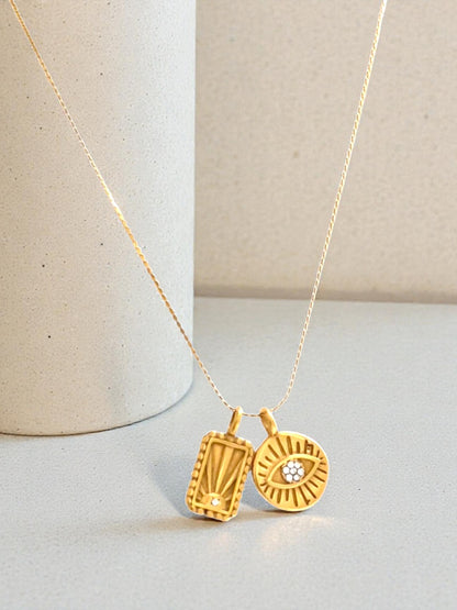 Bright Eyed Charm Necklace in gold by Farrah B