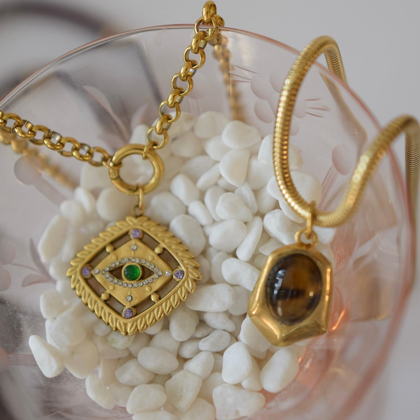 Rock My World Necklace in brown by Farrah B