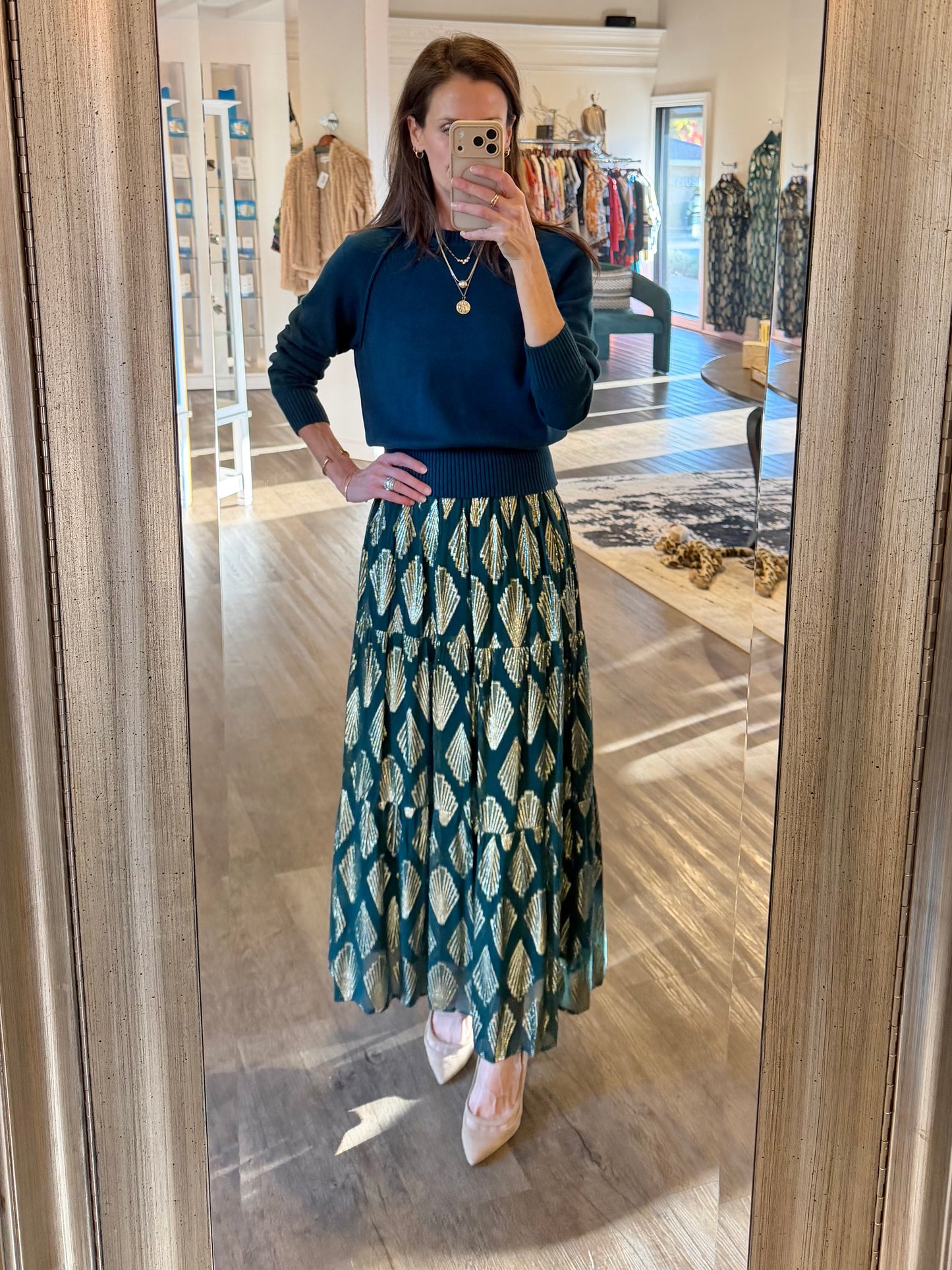 Raglan Sleeve Pullover Sweater in deep sea by Lilla P