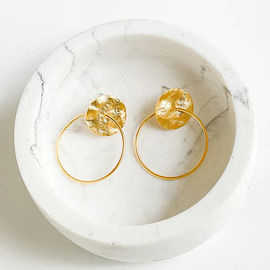 Orbit Hoops in gold by Virtue