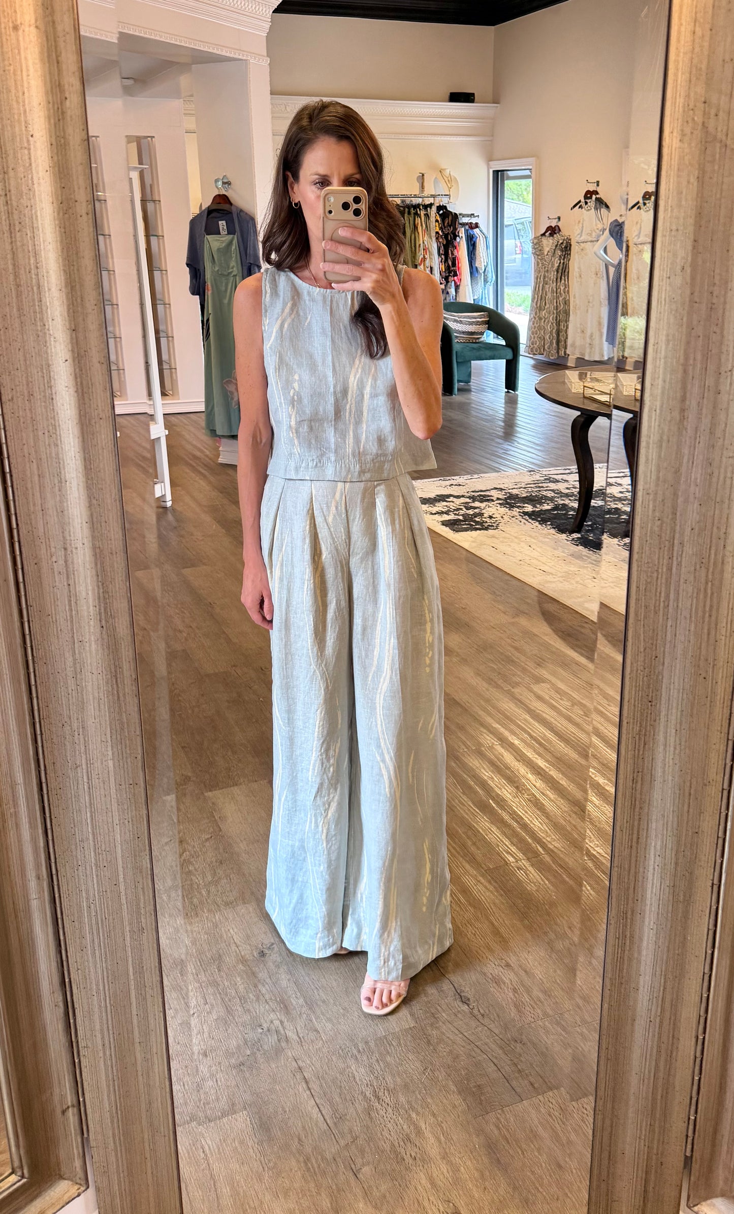 TRUNK SHOW- Chelsey Pant in sky sumi by Bel Kazan