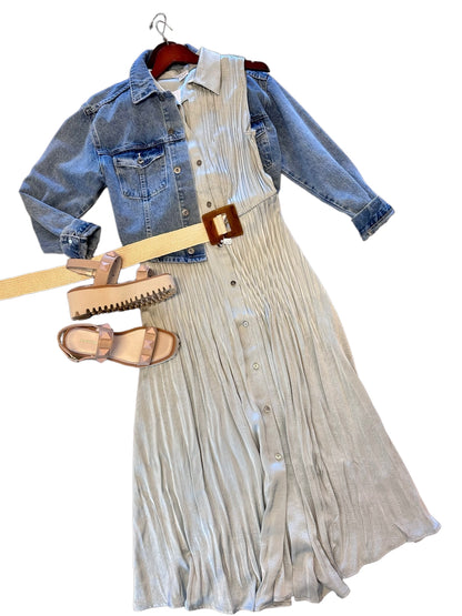 Square Lucite Buckle Straw Belt in natural