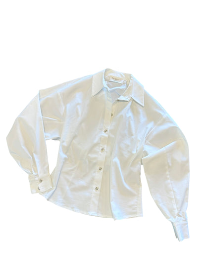 Kamari Button Up Blouse in bone by Exquise