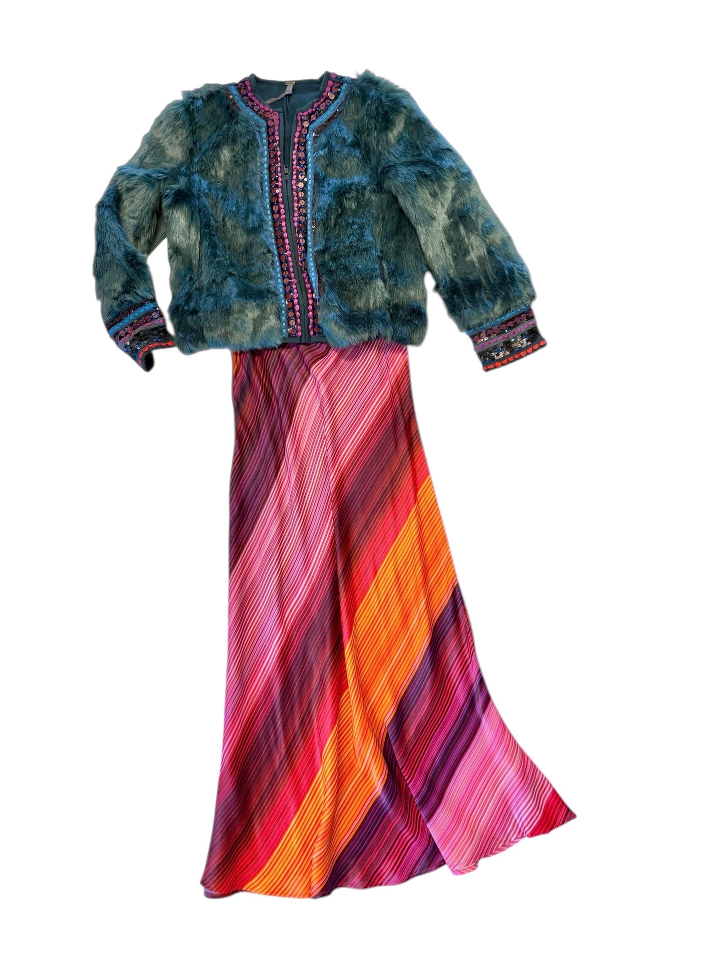 Romelia Fur Jacket in foliage green by Blank