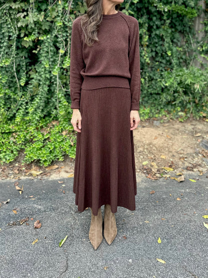 Raglan Sleeve Pullover Sweater in java by Lilla P