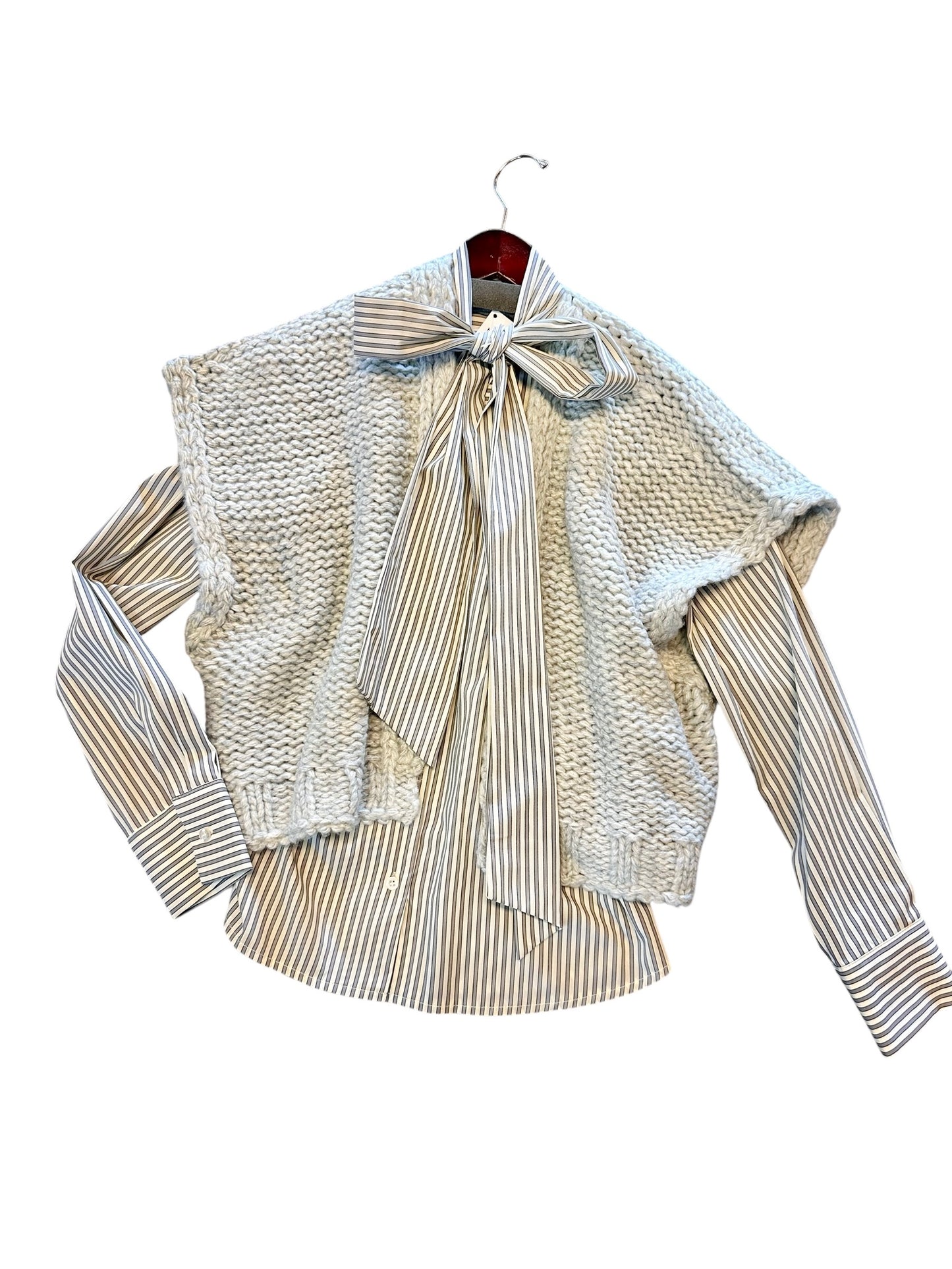 Cardigan Gilet Sweater in light grey melange by Esqualo