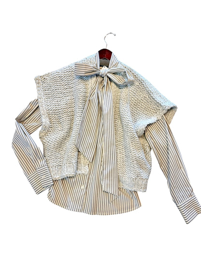 Cardigan Gilet Sweater in light grey melange by Esqualo