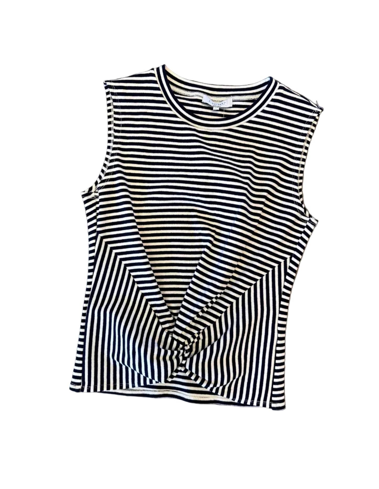 Striped Twist Front Tank in navy by J. Society