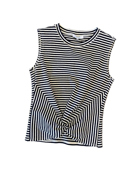 Striped Twist Front Tank in navy by J. Society
