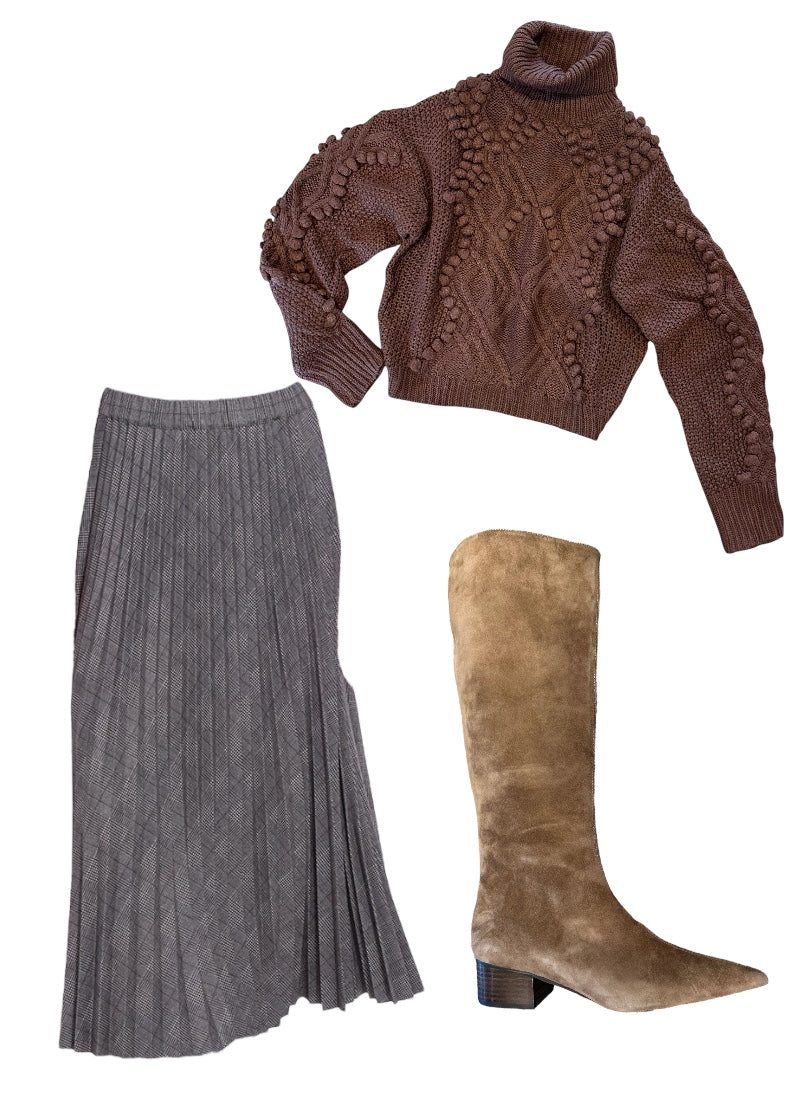 Kaias Suede Tall Boot in taupe by Silent D