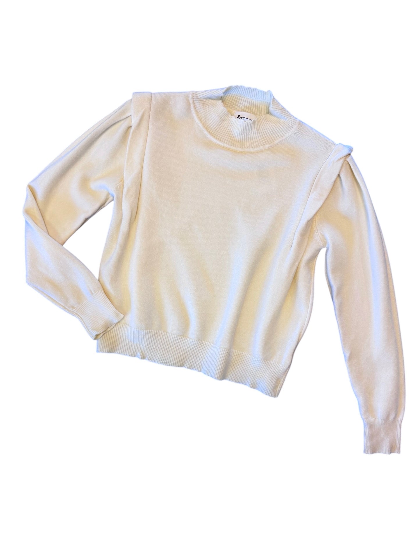 Mock Neck Shoulder Detail Sweater in ivory by &Merci