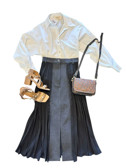 Kamari Button Up Blouse in bone by Exquise