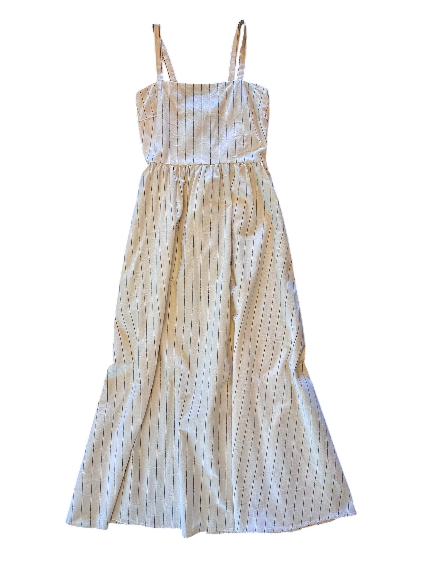 Casey Striped Midi Dress in creme by FRNCH