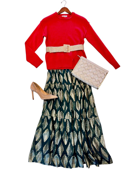 TRUNK SHOW- The Abby Skirt in emerald deco by Beau & Ro
