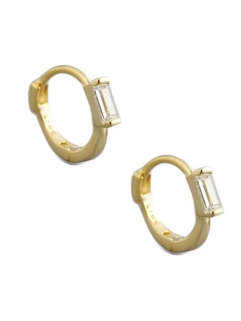 Ray of Light Huggie Earrings in gold by Farrah B