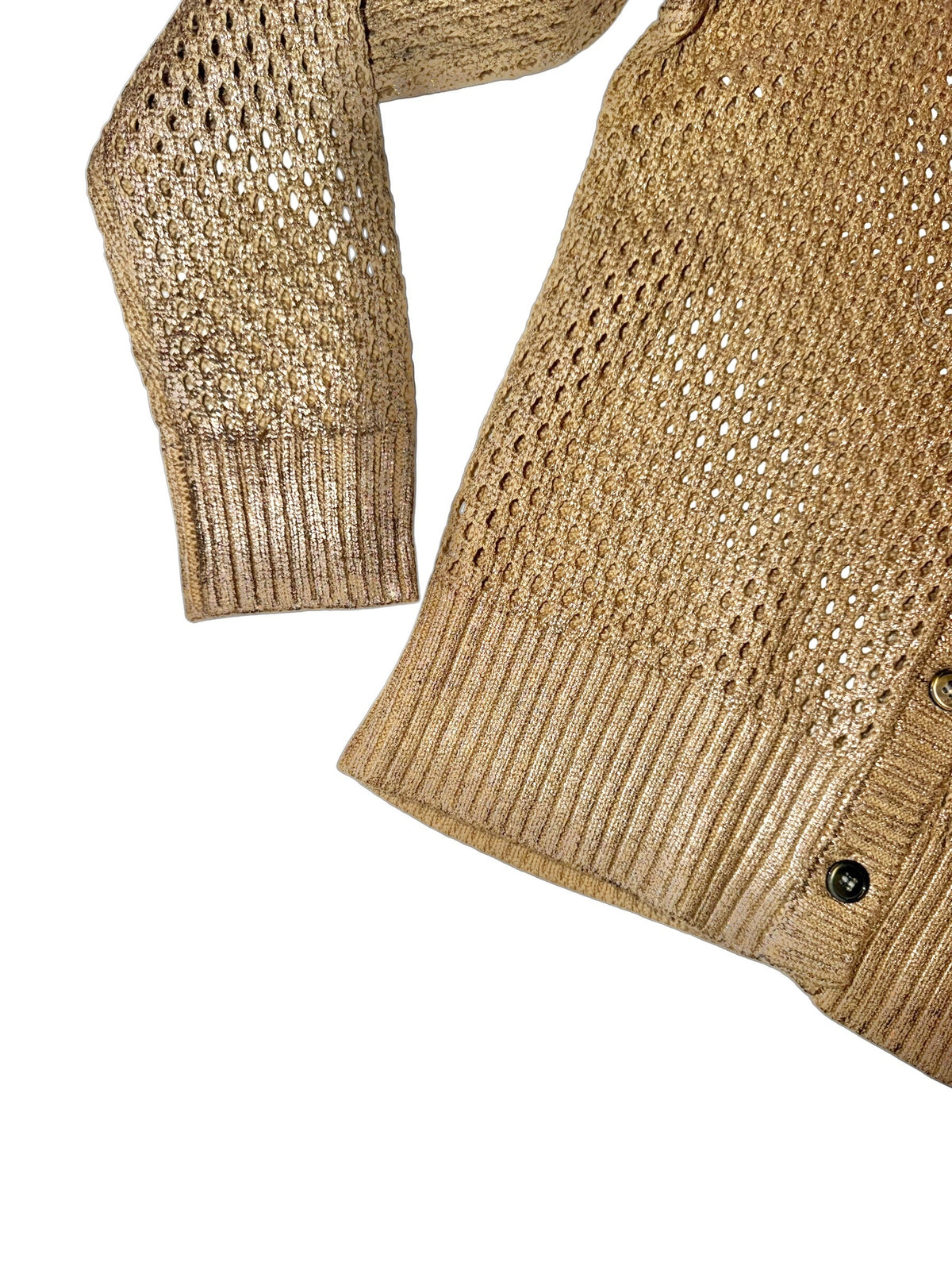 Open Stitch Crew Cardigan in champagne by J.Society