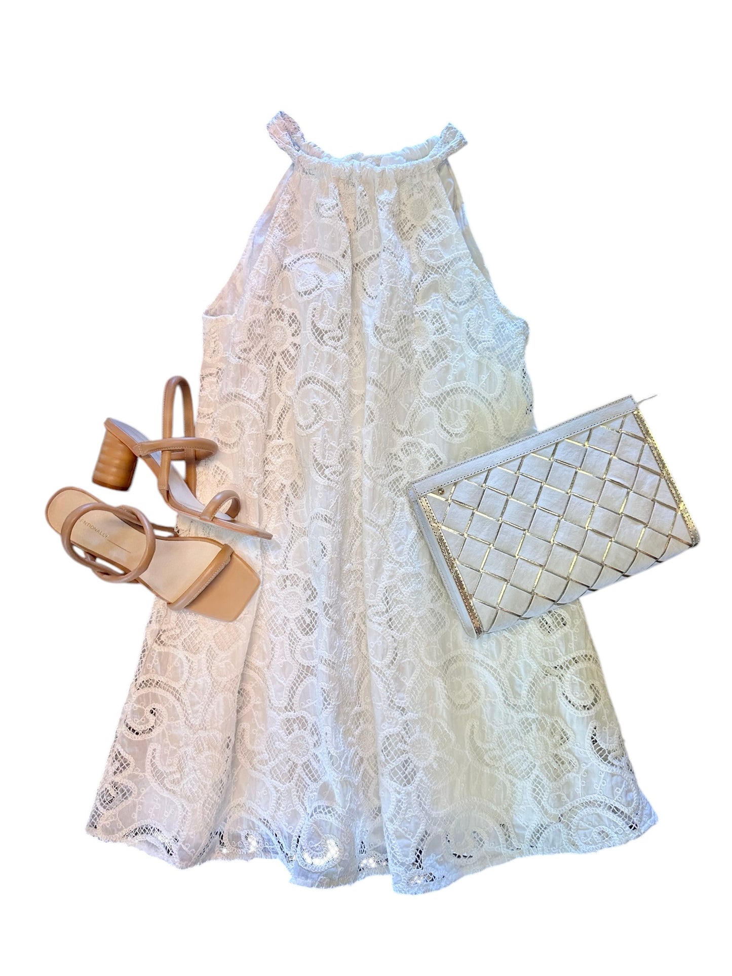 Afnane Shift Dress in blanc by FRNCH
