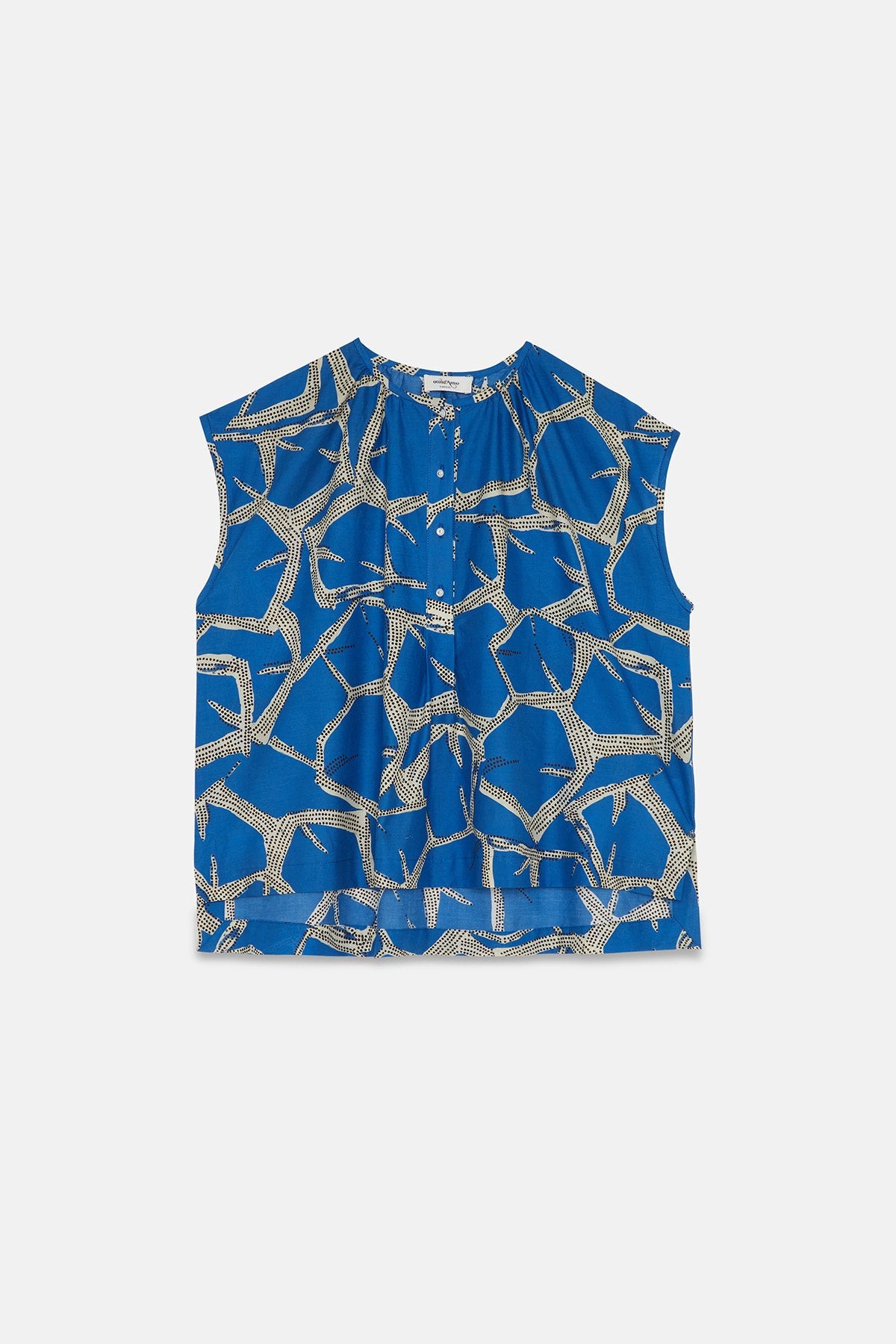 Printed Cotton Shirt in blue by Ottod'ame