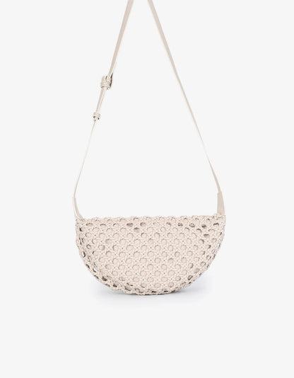 Anais Large Woven Crossbody in cream by Remi & Reid