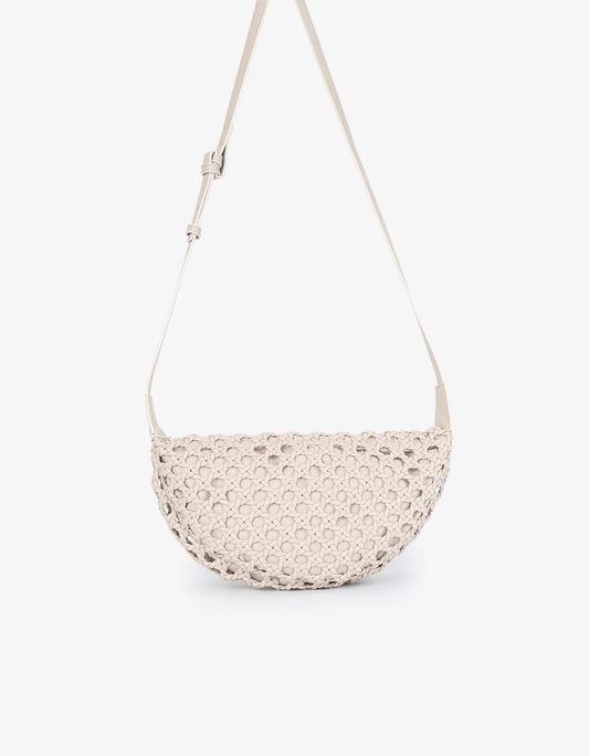 Anais Large Woven Crossbody in cream by Remi & Reid