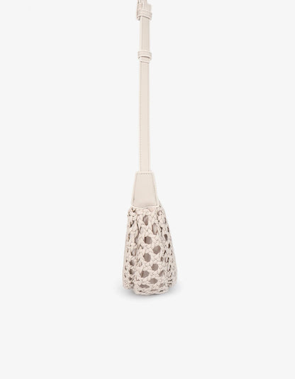 Anais Large Woven Crossbody in cream by Remi & Reid