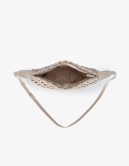 Anais Large Woven Crossbody in cream by Remi & Reid