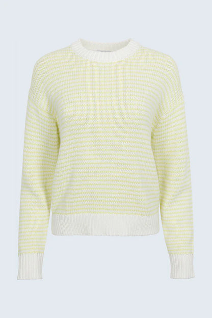 Aura Relaxed Crew Sweater in limeade by Pistola
