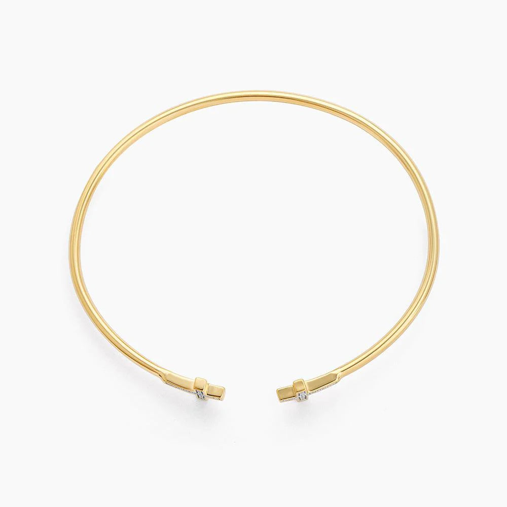 Cross Flexi Cuff Bracelet in gold by Ella Stein