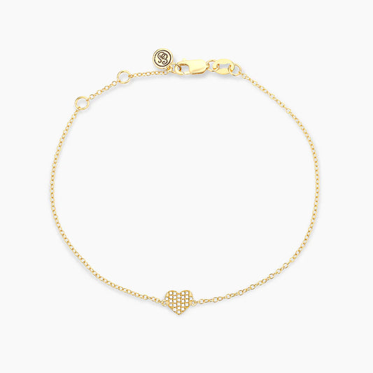 All Heart Chain Bracelet in gold by Ella Stein