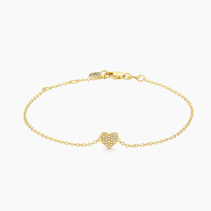 All Heart Chain Bracelet in gold by Ella Stein