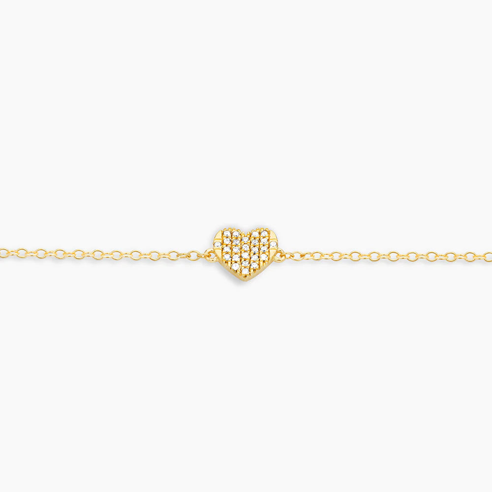 All Heart Chain Bracelet in gold by Ella Stein