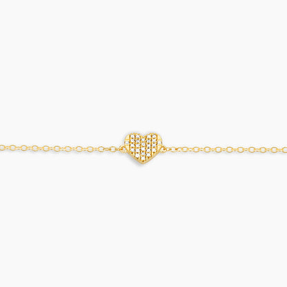 All Heart Chain Bracelet in gold by Ella Stein