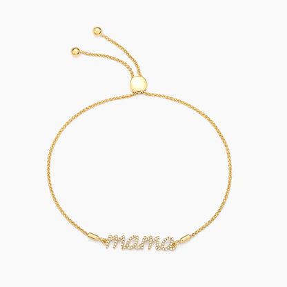 Love You Mama Bolo Bracelet in gold by Ella Stein