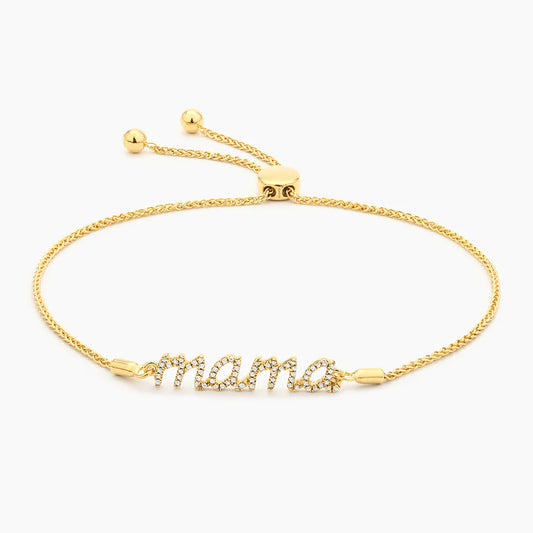 Love You Mama Bolo Bracelet in gold by Ella Stein