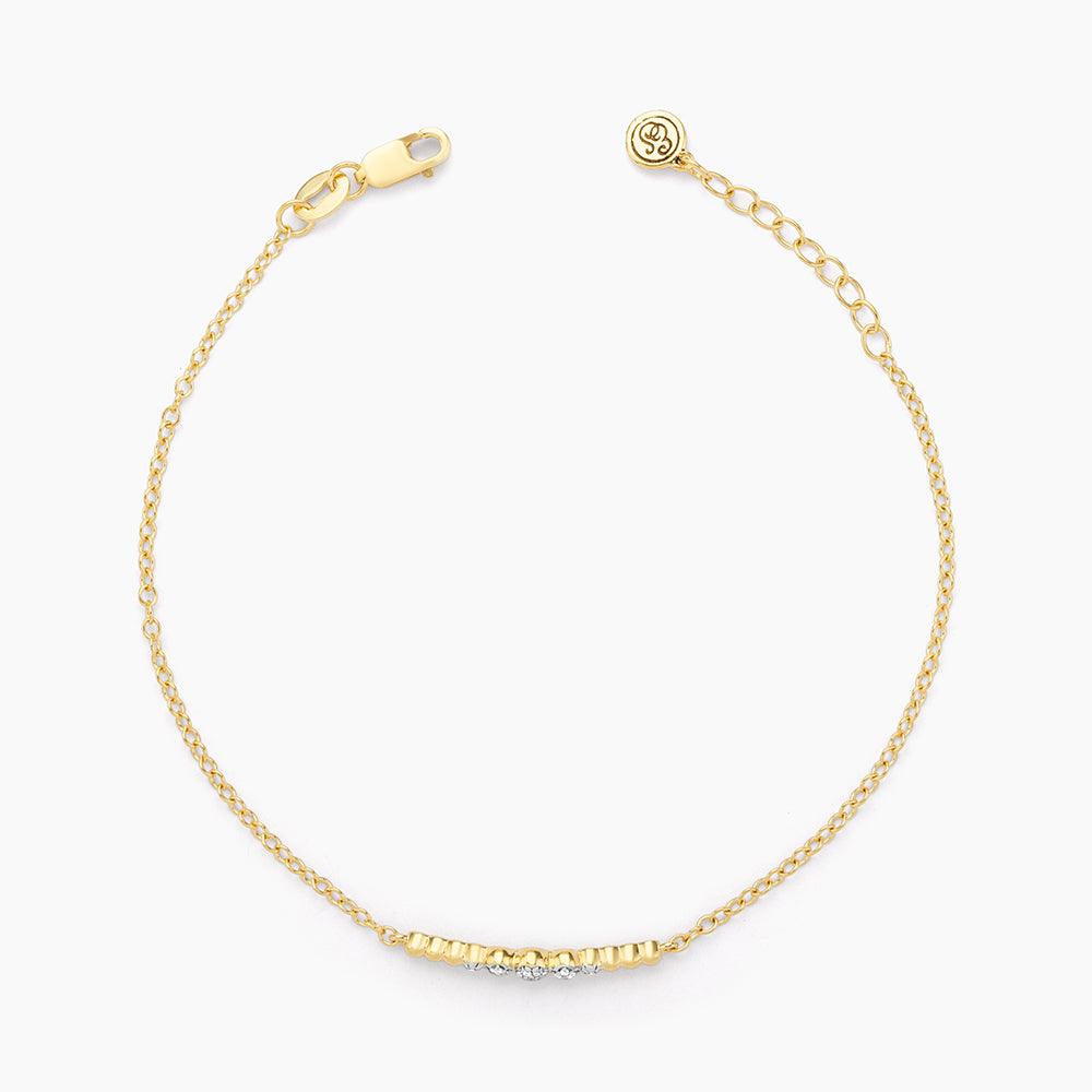 Beaded Connection Chain Bracelet in gold by Ella Stein