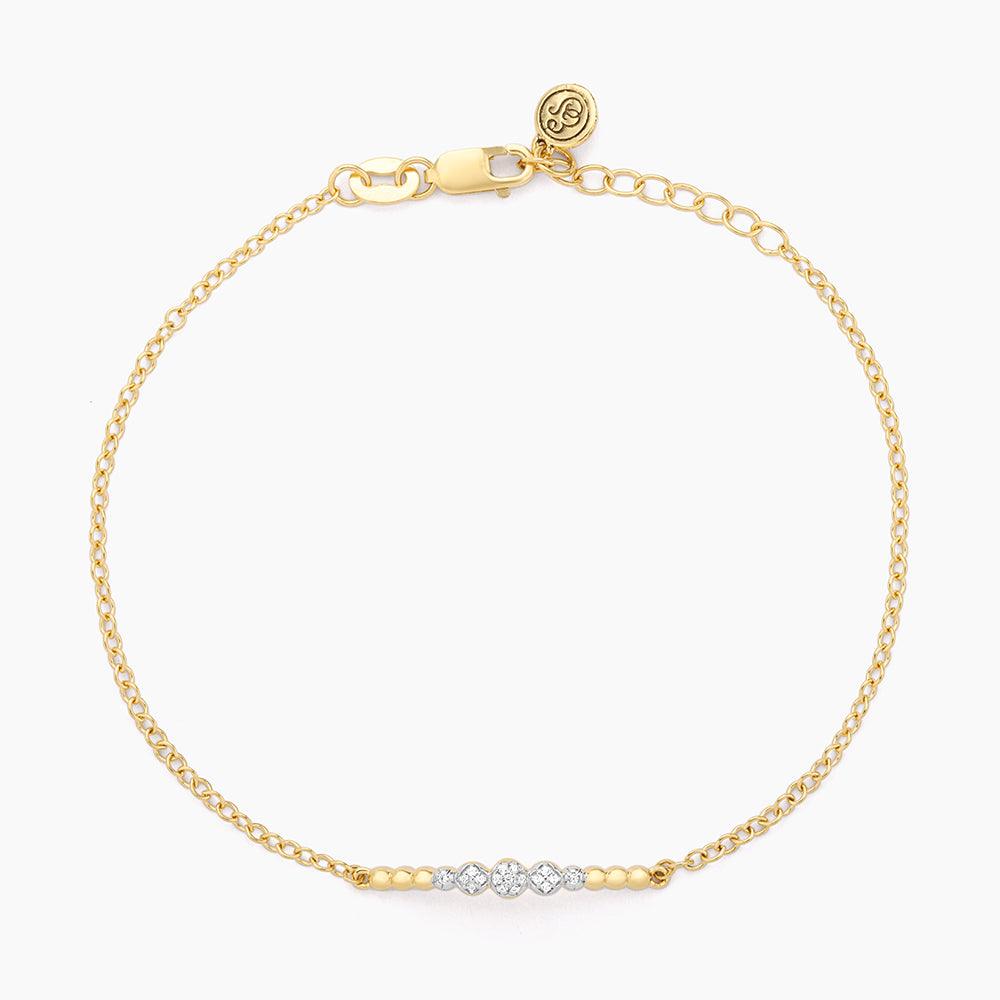 Beaded Connection Chain Bracelet in gold by Ella Stein