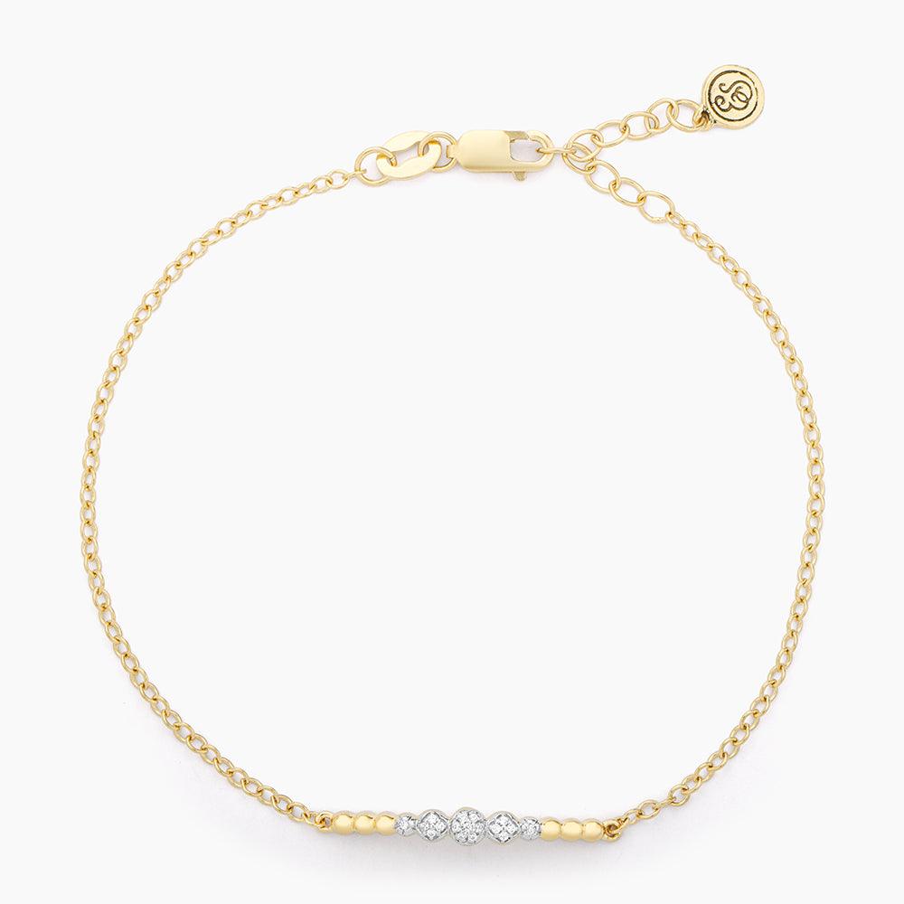 Beaded Connection Chain Bracelet in gold by Ella Stein