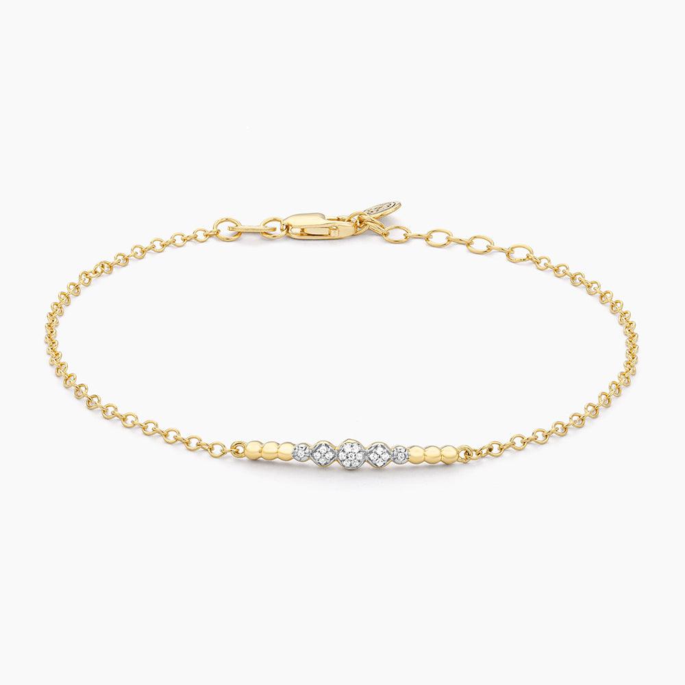 Beaded Connection Chain Bracelet in gold by Ella Stein