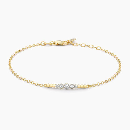 Beaded Connection Chain Bracelet in gold by Ella Stein