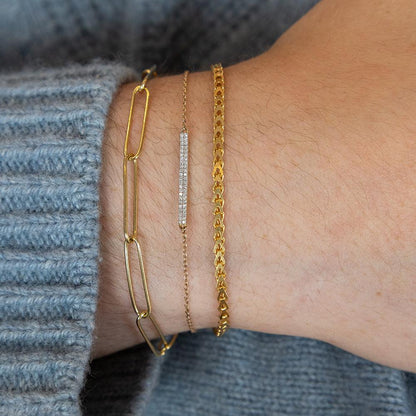 Bridge Chain Bracelet in gold by Ella Stein