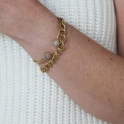 Wildflower Flexi Cuff Bracelet in gold by Ella Stein