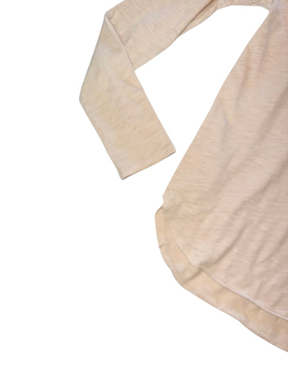 Long Sleeve Easy Polo Tee in swiss coffee by Mododoc