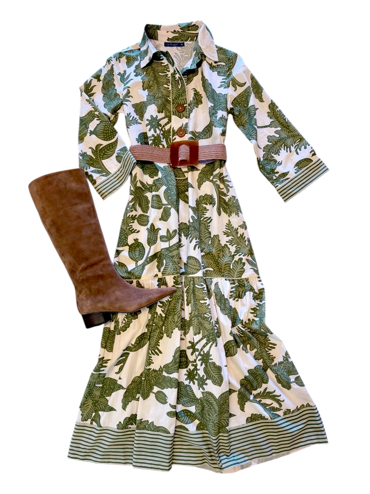 Town Maxi Dress in bali floral pesto by La Plage