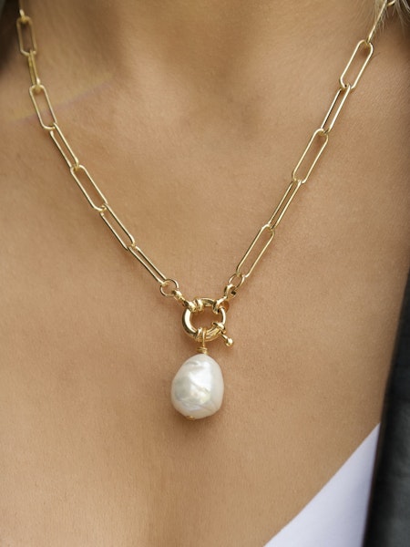 Shell Out Necklace in gold by Farrah B