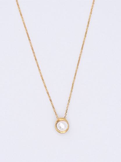Enamored Pearl Necklace in gold by Farrah B